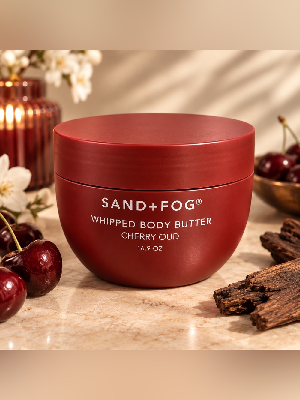 Sand + fog Cherry Oud Whipped Body Butter